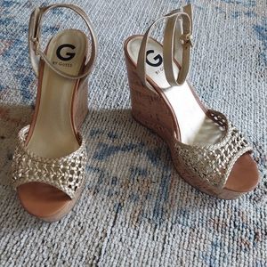 G by Guess Platform Wedge Size 10 M Gold